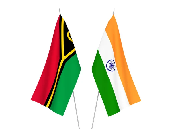 Vlaggen van India en de Republiek Vanuatu — Stockfoto