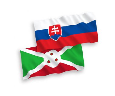 Beyaz arkaplanda Slovakya ve Burundi bayrakları