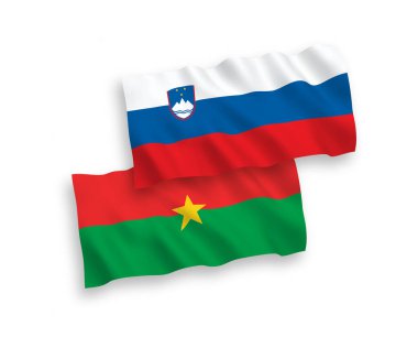 Beyaz arkaplanda Slovenya ve Burkina Faso bayrakları
