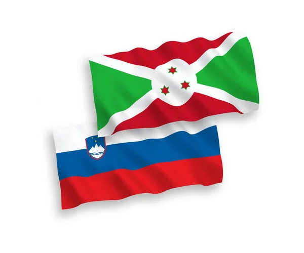 슬로베니아와 부룬디의 국기들은 배경에서 분리되었다 — 스톡 벡터