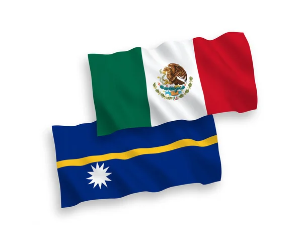 Bandiere Nazionali Tessuto Vettoriale Del Messico Della Repubblica Nauru Isolate — Vettoriale Stock