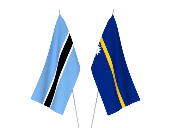 博茨瓦纳和瑙鲁共和国国旗 — 图库照片