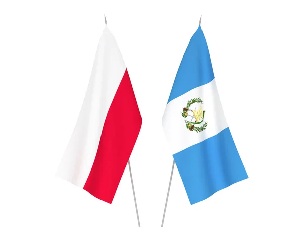 Republiek Guatemala en Polen vlaggen — Stockfoto