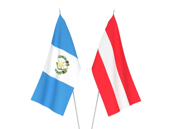 Vlaggen van de Republiek Guatemala en Oostenrijk — Stockfoto