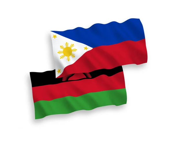 Banderas de Malawi y Filipinas sobre fondo blanco — Vector de stock