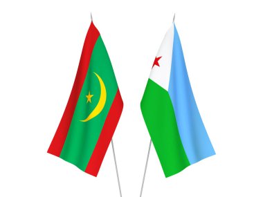 Moritanya İslam Cumhuriyeti ve Cibuti Cumhuriyeti bayrakları