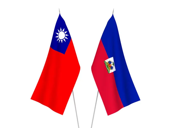 Σημαίες Ταϊβάν και Δημοκρατίας της Αϊτής — Φωτογραφία Αρχείου