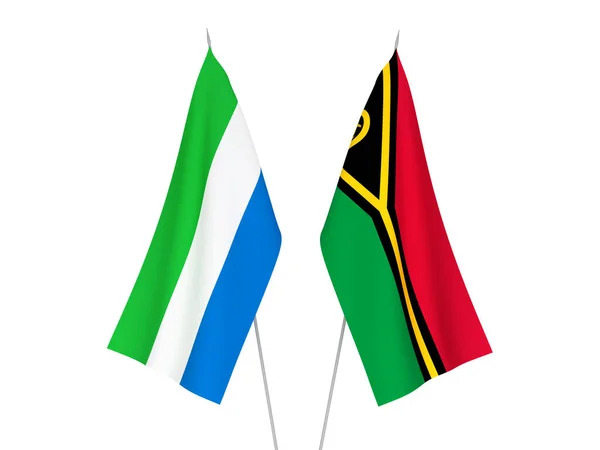 Sierra Leone and Republic of Vanuatu flags — Stock Photo, Image