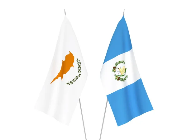 Bandeiras da República da Guatemala e de Chipre — Fotografia de Stock