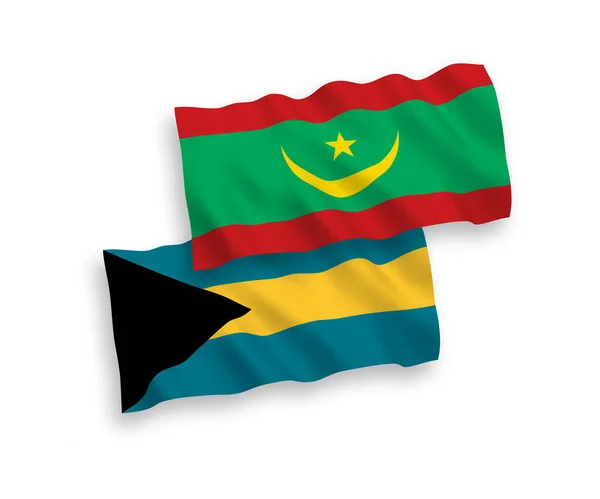 National Vector Fabric Wave Flags Islamic Republic Mauritania Commonwealth Bahamas — Wektor stockowy