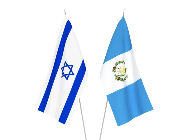 Σημαίες Εθνικού Υφάσματος Της Δημοκρατίας Της Γουατεμάλας Και Του Ισραήλ — Φωτογραφία Αρχείου