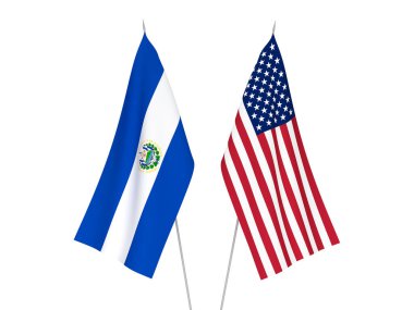 Amerika ve El Salvador Cumhuriyeti bayrakları