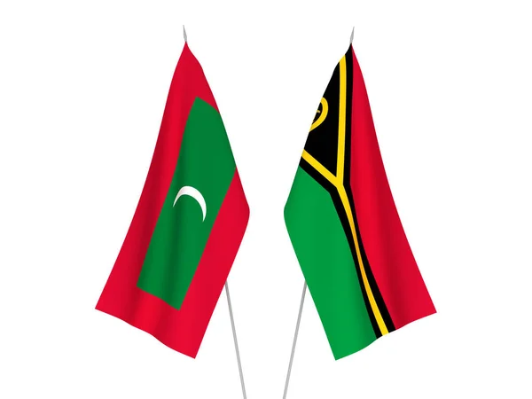 Maldives and Republic of Vanuatu flags — Stock Photo, Image