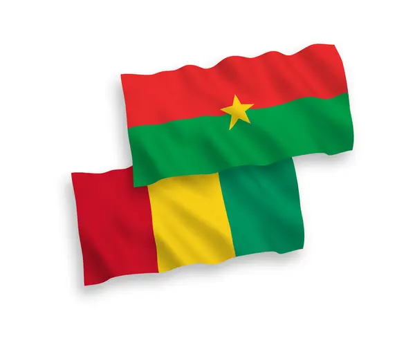 Drapeaux du Burkina Faso et de la Guinée sur fond blanc — Image vectorielle