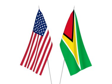 Amerika ve Kooperatif Guyana Cumhuriyeti bayrakları