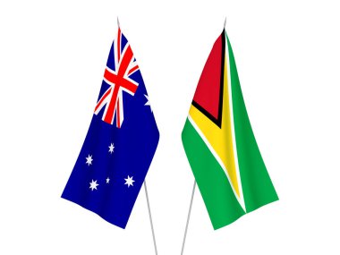 Avustralya ve Kooperatif Guyana Cumhuriyeti bayrakları