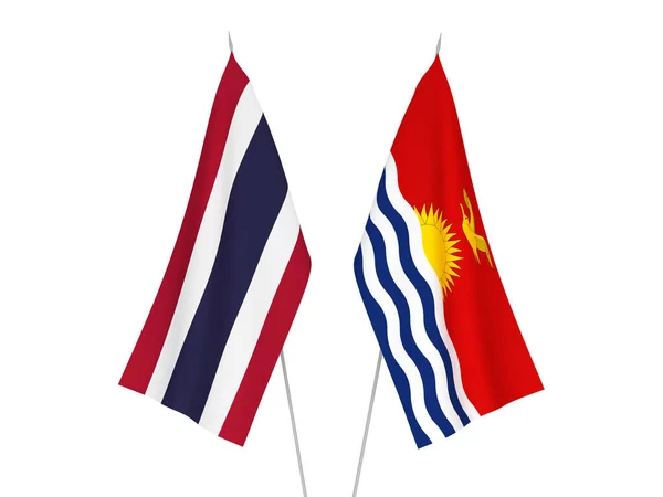 Σημαίες Ταϊλάνδης και Δημοκρατίας του Κιριμπάτι — Φωτογραφία Αρχείου