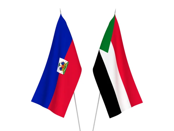 Banderas de Sudán y la República de Haití —  Fotos de Stock