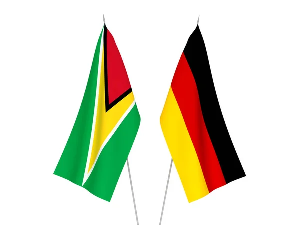 Banderas de Alemania y República Cooperativa de Guyana — Foto de Stock