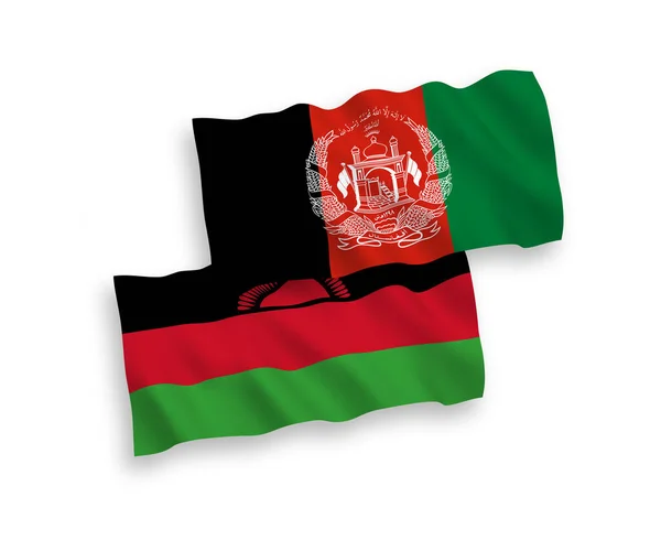 Flags of Malawi and Islamic Republic of Afghanistan on a white background — Stock Vector