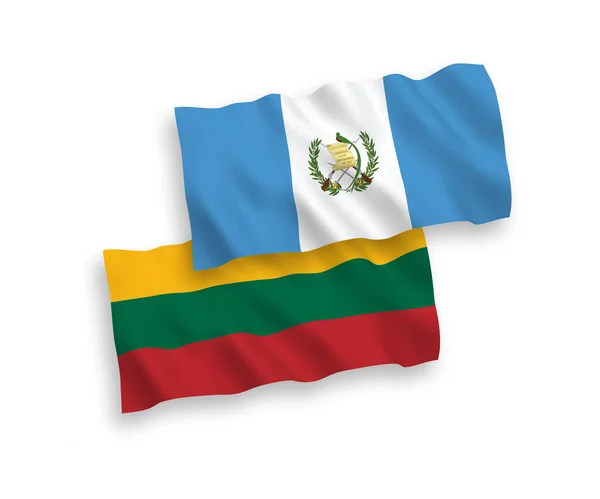 Banderas Nacionales Ondas Vectoriales Lituania República Guatemala Aisladas Sobre Fondo — Archivo Imágenes Vectoriales
