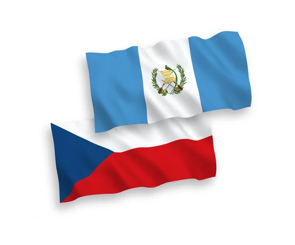 Nationale Vector Weefsel Golf Vlaggen Van Tsjechische Republiek Republiek Guatemala — Stockvector