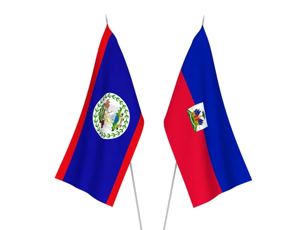 Vlaggen van de Republiek Haïti en Belize — Stockfoto