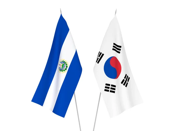 Corée du Sud et République d'El Salvador drapeaux — Photo