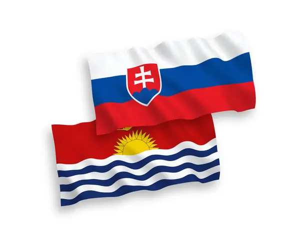 Slovakiens och Republiken Kiribatis flaggstater på vit botten — Stock vektor