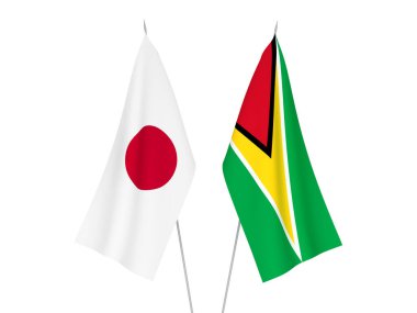 Japonya ve Kooperatif Guyana Cumhuriyeti bayrakları