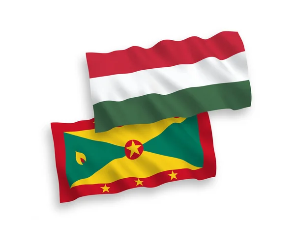 Národní Vektorové Tkaniny Vlnové Vlajky Grenada Maďarsko Izolované Bílém Pozadí — Stockový vektor