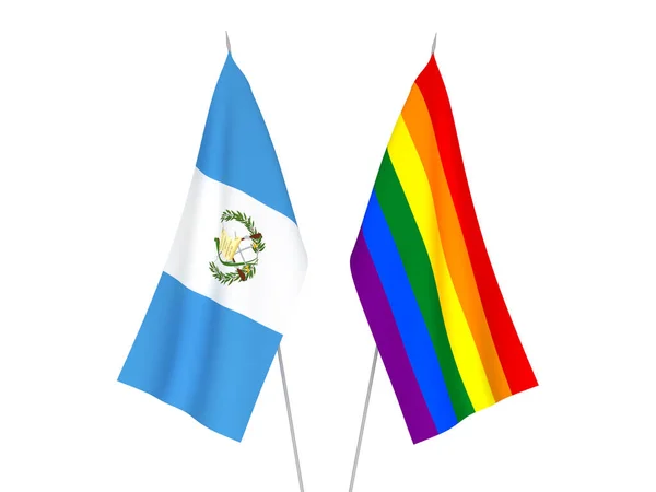 Εθνικές Σημαίες Ύφασμα Του Rainbow Gay Υπερηφάνεια Και Δημοκρατία Της — Φωτογραφία Αρχείου