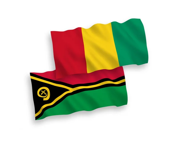 Nationale Vector Weefsel Golf Vlaggen Van Republiek Vanuatu Guinee Geïsoleerd — Stockvector