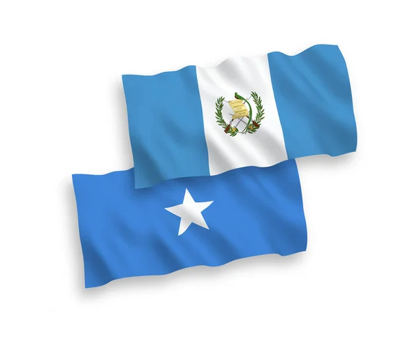 Banderas Nacionales Ondas Vectoriales República Guatemala Somalia Aisladas Sobre Fondo — Vector de stock