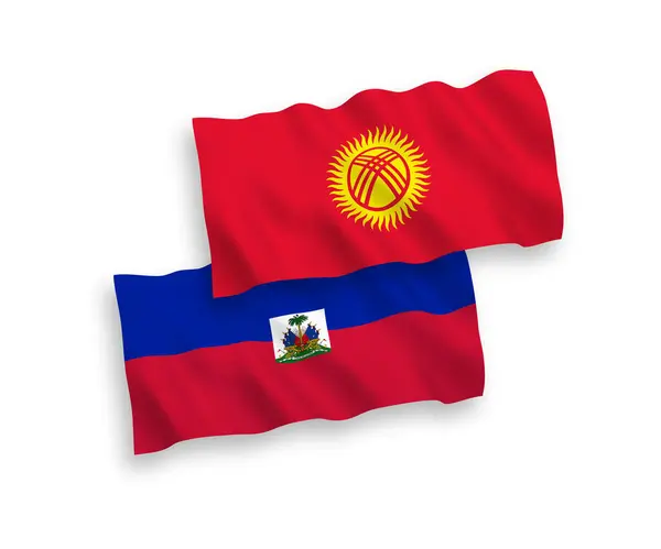 Zászló a Haiti Köztársaság és Kirgizisztán fehér alapon — Stock Vector