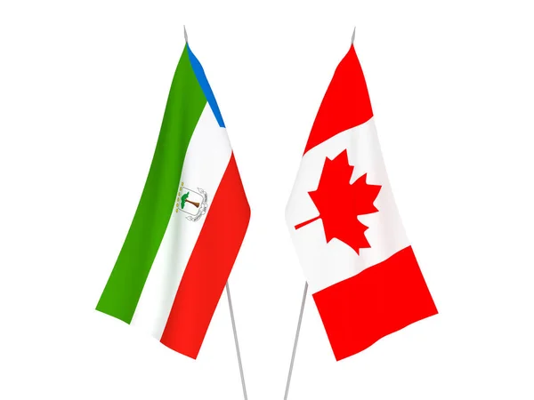 Republic of Equatorial Guinea and Canada flags — Stock Photo, Image