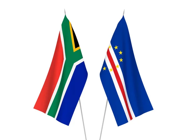 Drapeaux République d'Afrique du Sud et République du Cap Vert — Photo