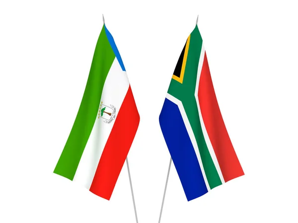 Banderas de República de Sudáfrica y República de Guinea Ecuatorial — Foto de Stock