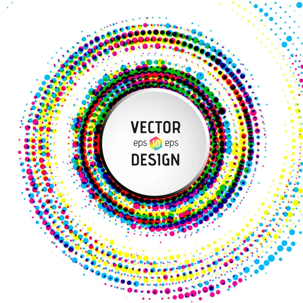 Abstract spiral background with colorful circles — Stockový vektor