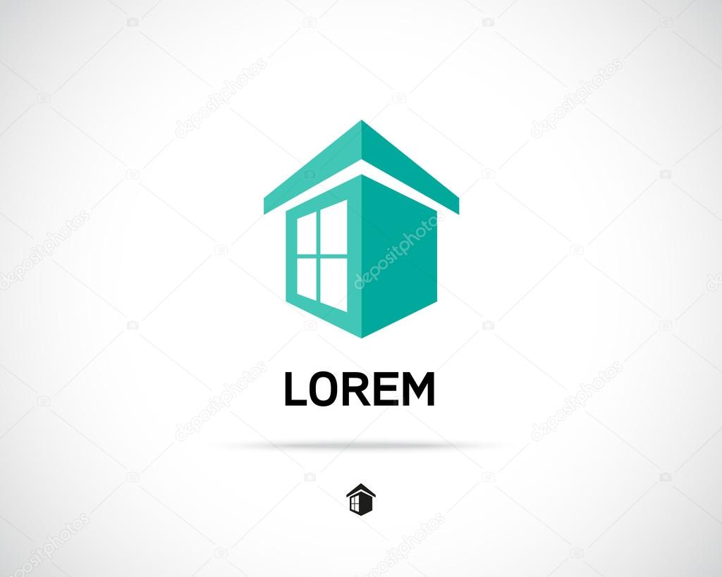 House Abstract Real Estate Countryside Logo Design Template for Company. Building Vector Silhouette.