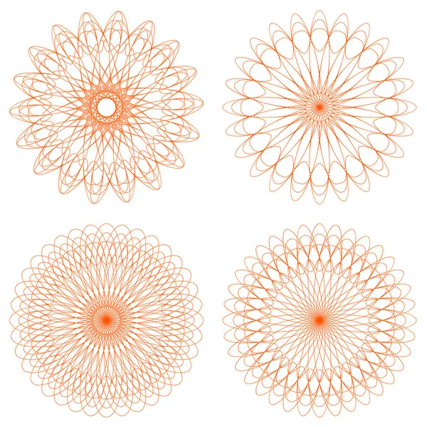 Set di rosette guilloché vettoriali — Vettoriale Stock