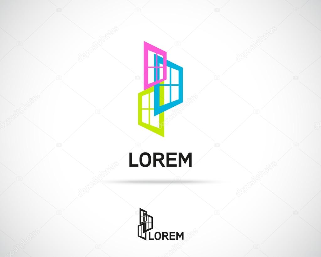 Window Emblem. Logo Simbol Element. Vector Icon