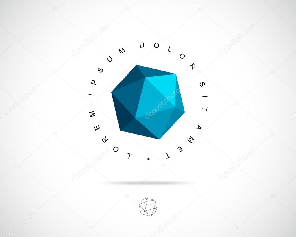 Abstract Vector Logo Design Template. Creative 3d Concept Icon