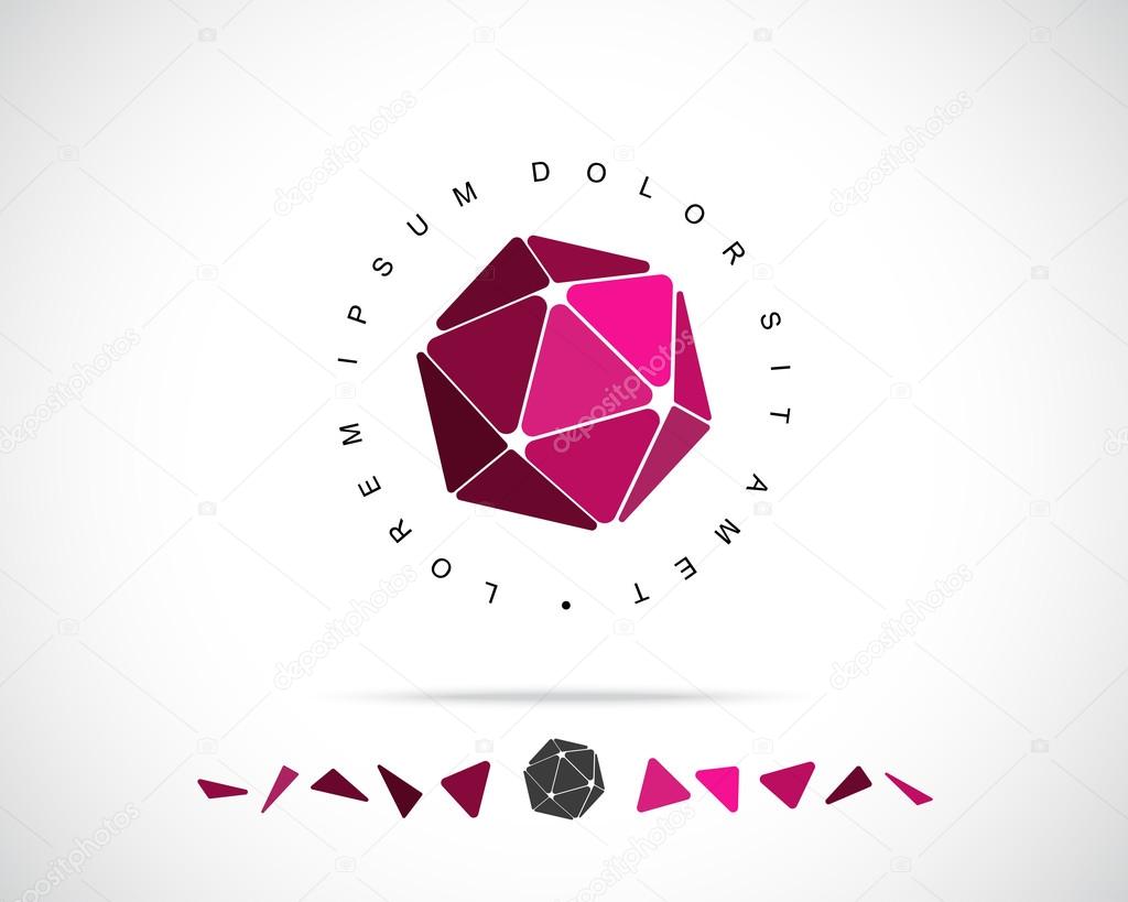 Abstract Vector Logo Design Template. Creative 3d Concept Icon