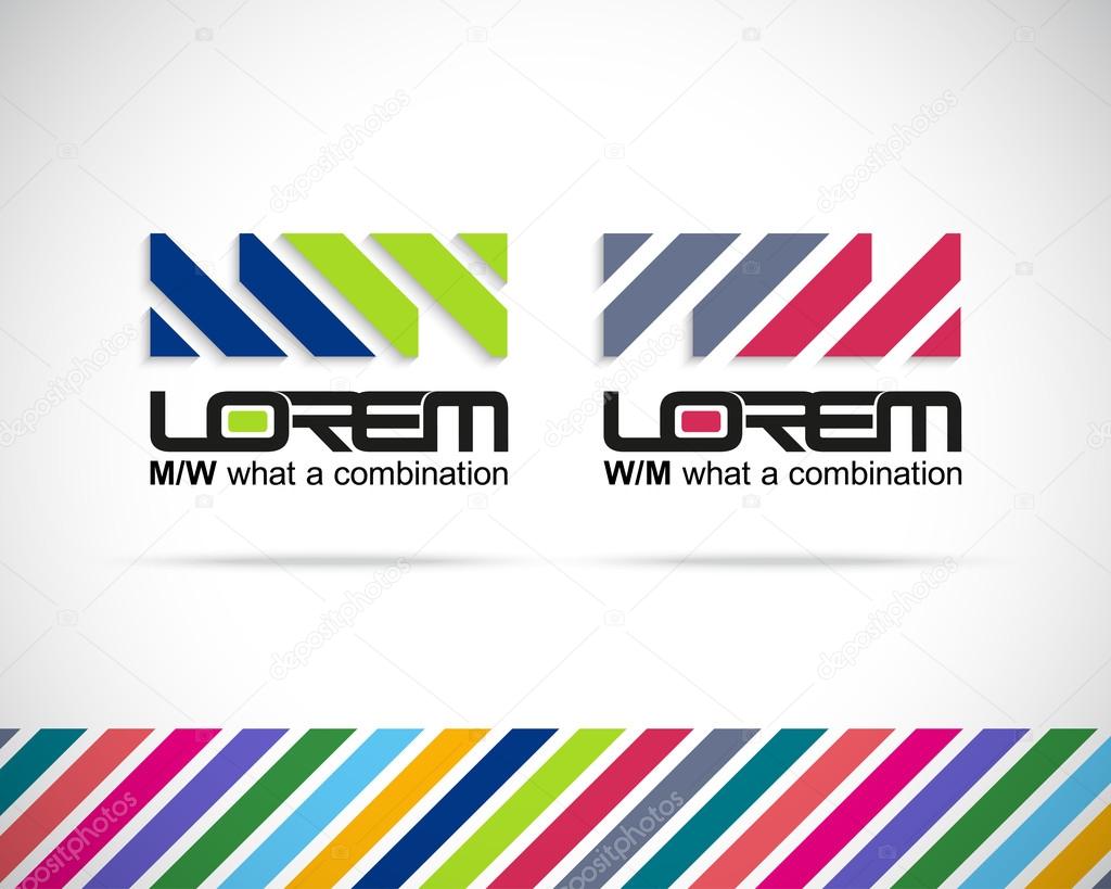 Combination of Letters M and W. Abstract Vector Logo Design Template. Creative Concept Icon