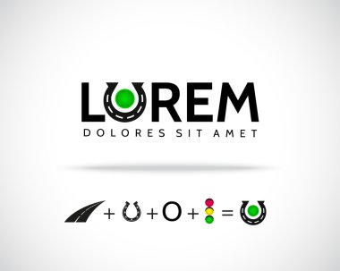 Soyut at nalı vektör Logo tasarım şablonu