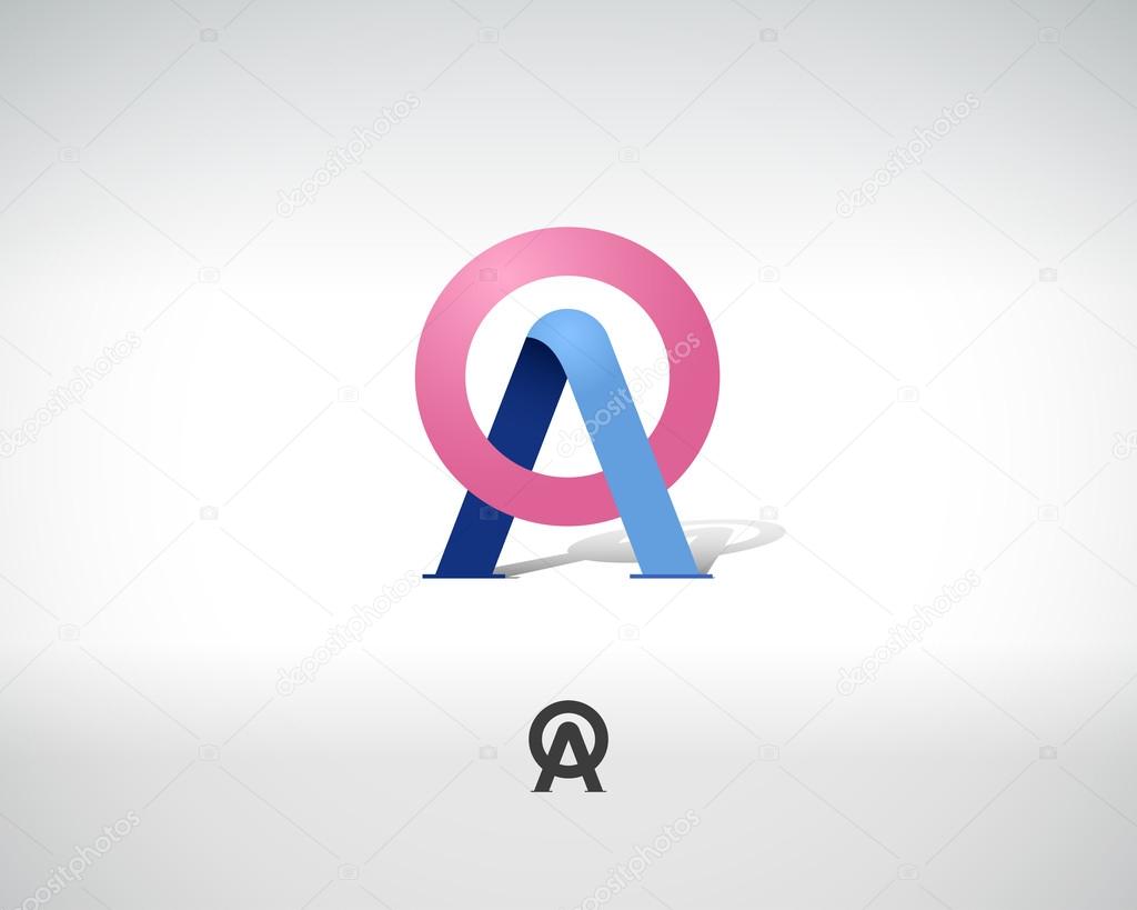 Combination of Letters A and O. Abstract Vector Logo Design Template. Creative Concept Icon
