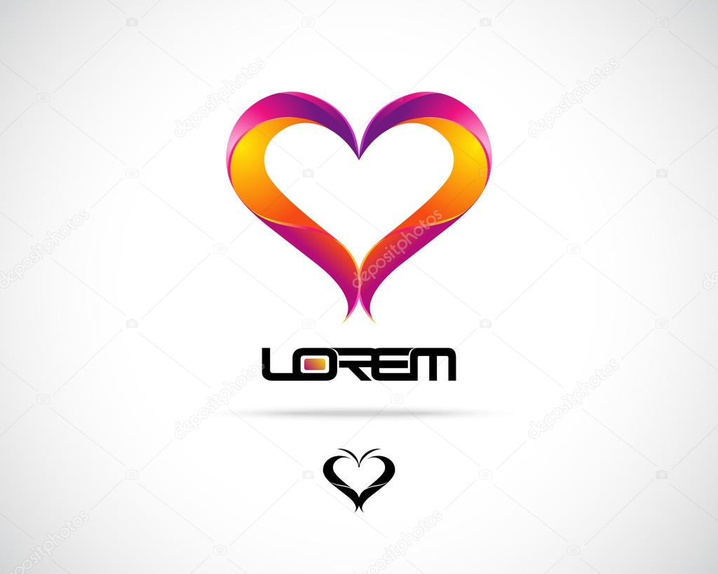 Abstract Vector Logo Design Template. Creative Heart Concept Icon