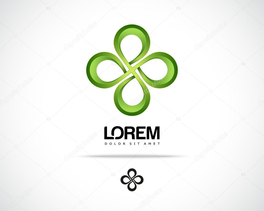Abstract Vector Eco Green Leaf Logo Design Template. Creative Ecology Concept Icon