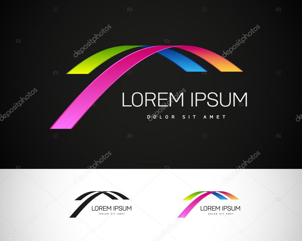Abstract Vector Logo Design Template. Creative Colorful Wavy Concept Icon